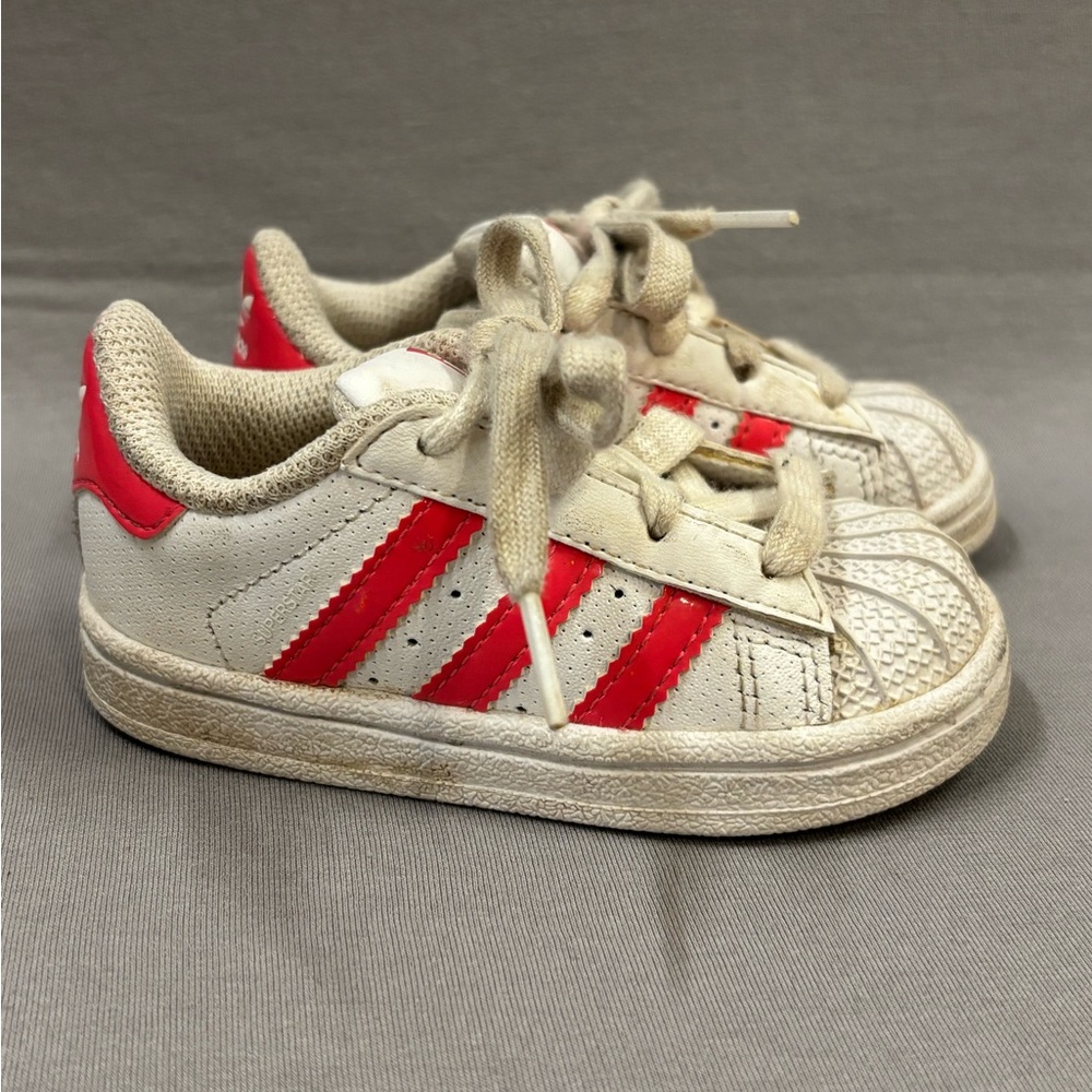 adidas infant shoes pink stripes size 5